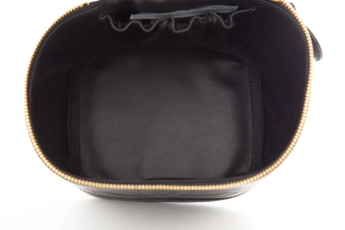 Chanel Vnitage 1996/97 Black Caviar Coco Mark Vertical Vanity Bag