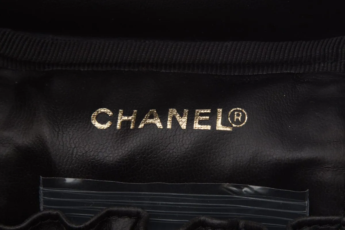 Chanel Vnitage 1996/97 Black Caviar Coco Mark Vertical Vanity Bag