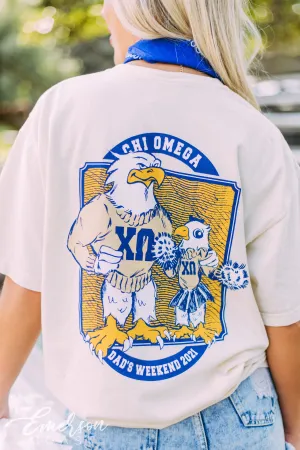 Chi Omega Vintage Mascot Dads Weekend Tee