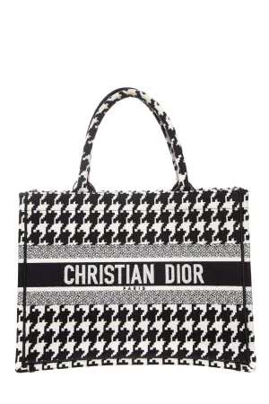 Christian Dior Black and White Houndstooth Book Tote