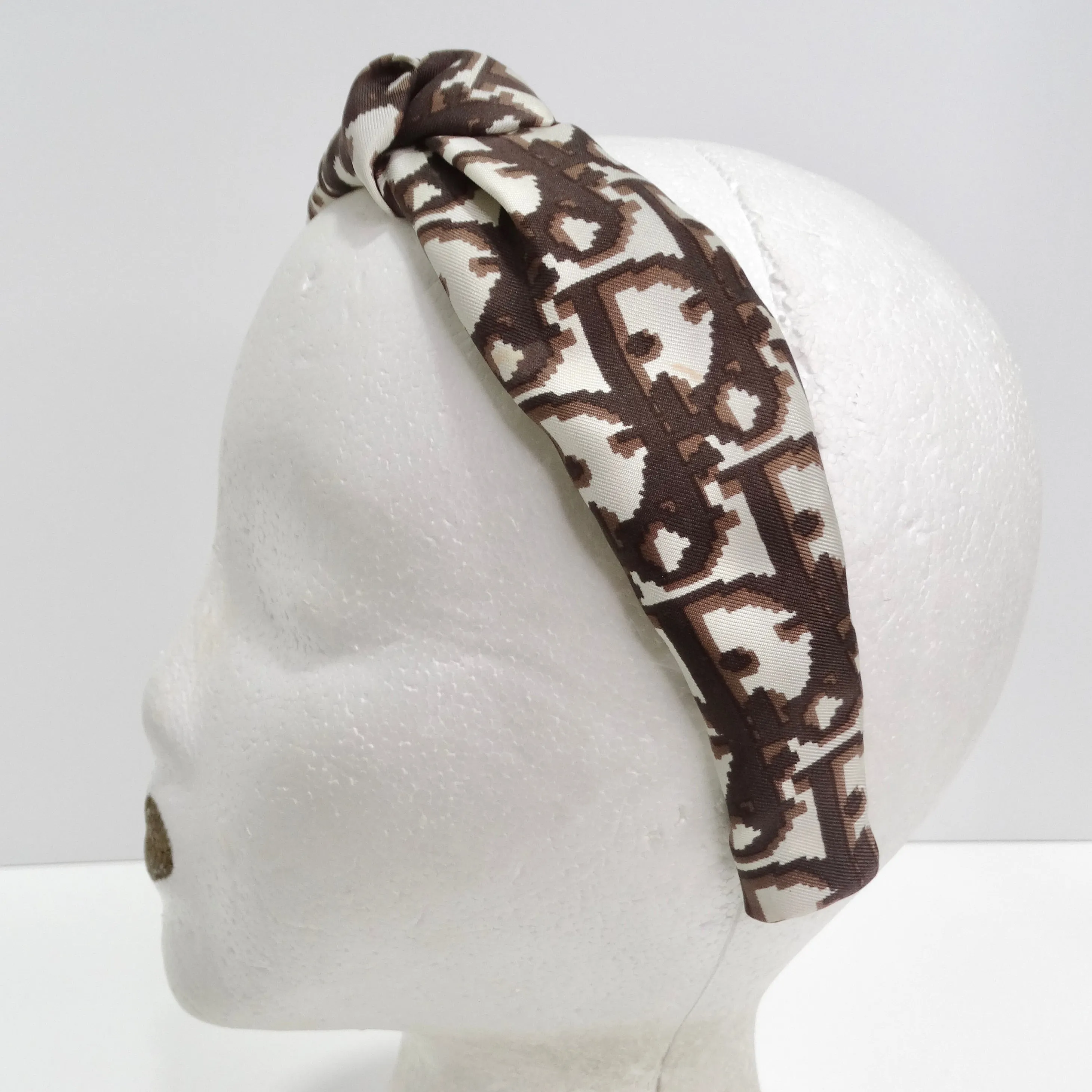 Christian Dior Brown Monogram Knot Headband