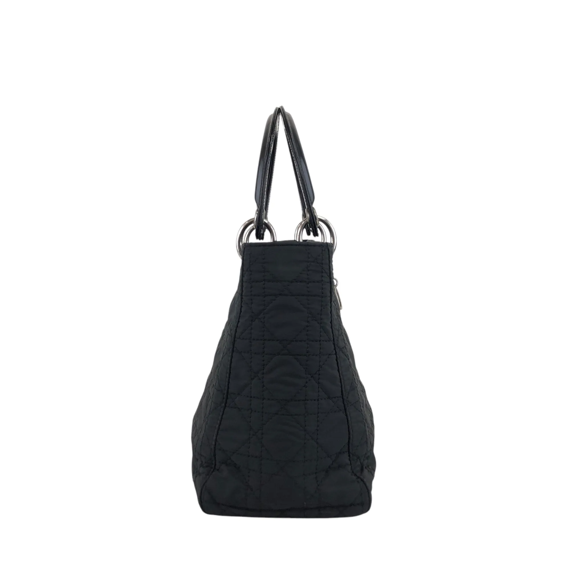 Christian Dior Lady Dior Cannage Logo Charm Two-way Handbag Shoulder bag Black Vintage kty22j