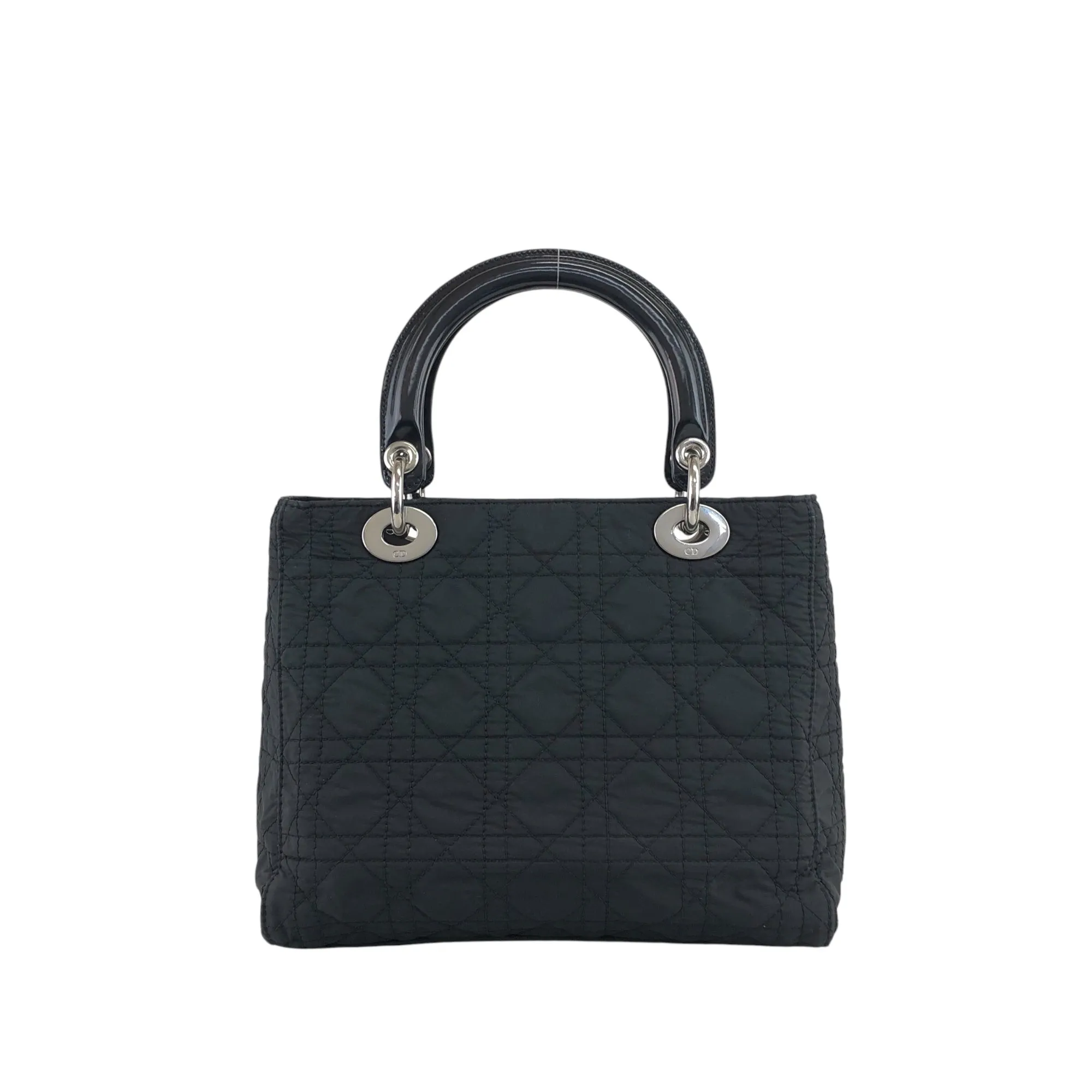 Christian Dior Lady Dior Cannage Logo Charm Two-way Handbag Shoulder bag Black Vintage kty22j