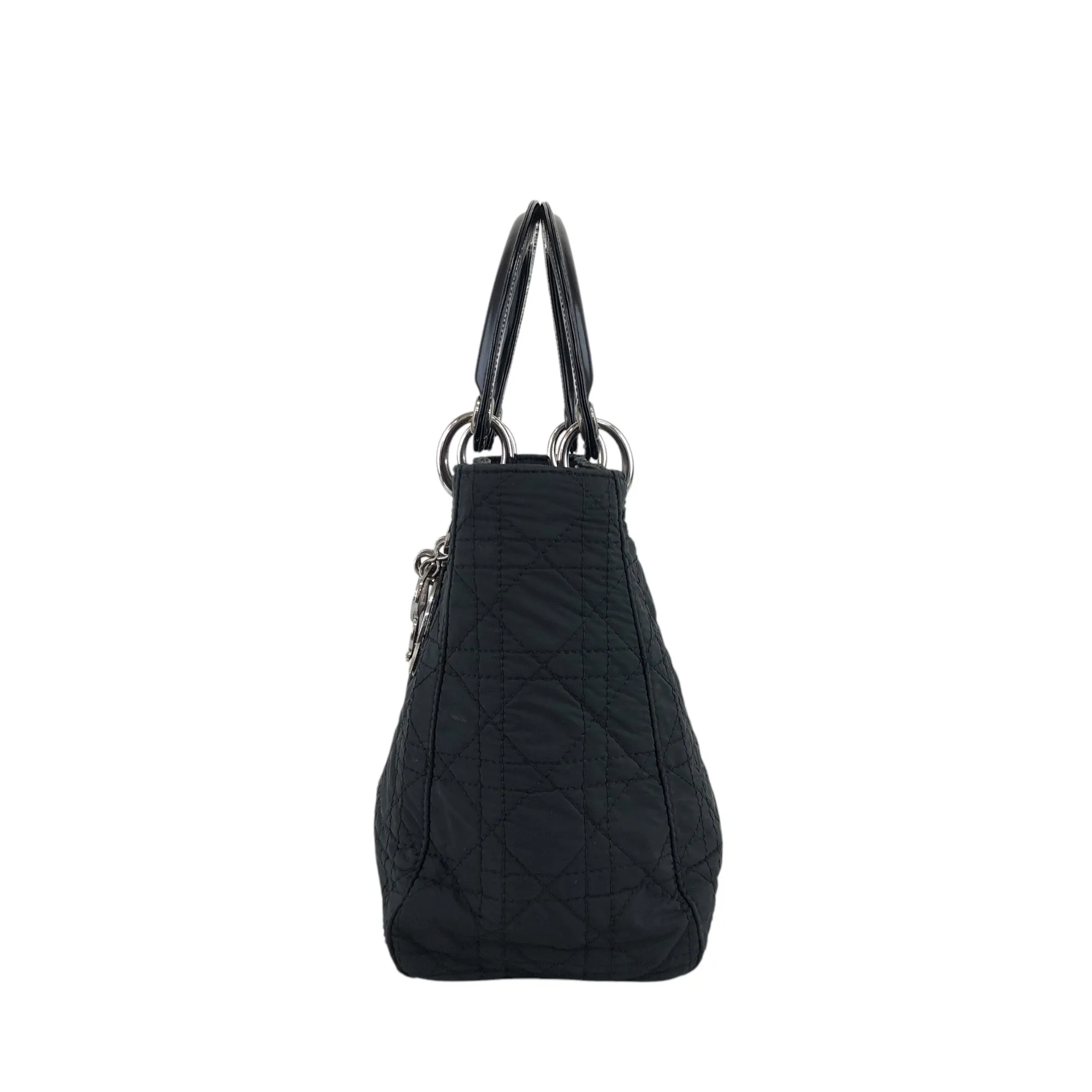 Christian Dior Lady Dior Cannage Logo Charm Two-way Handbag Shoulder bag Black Vintage kty22j