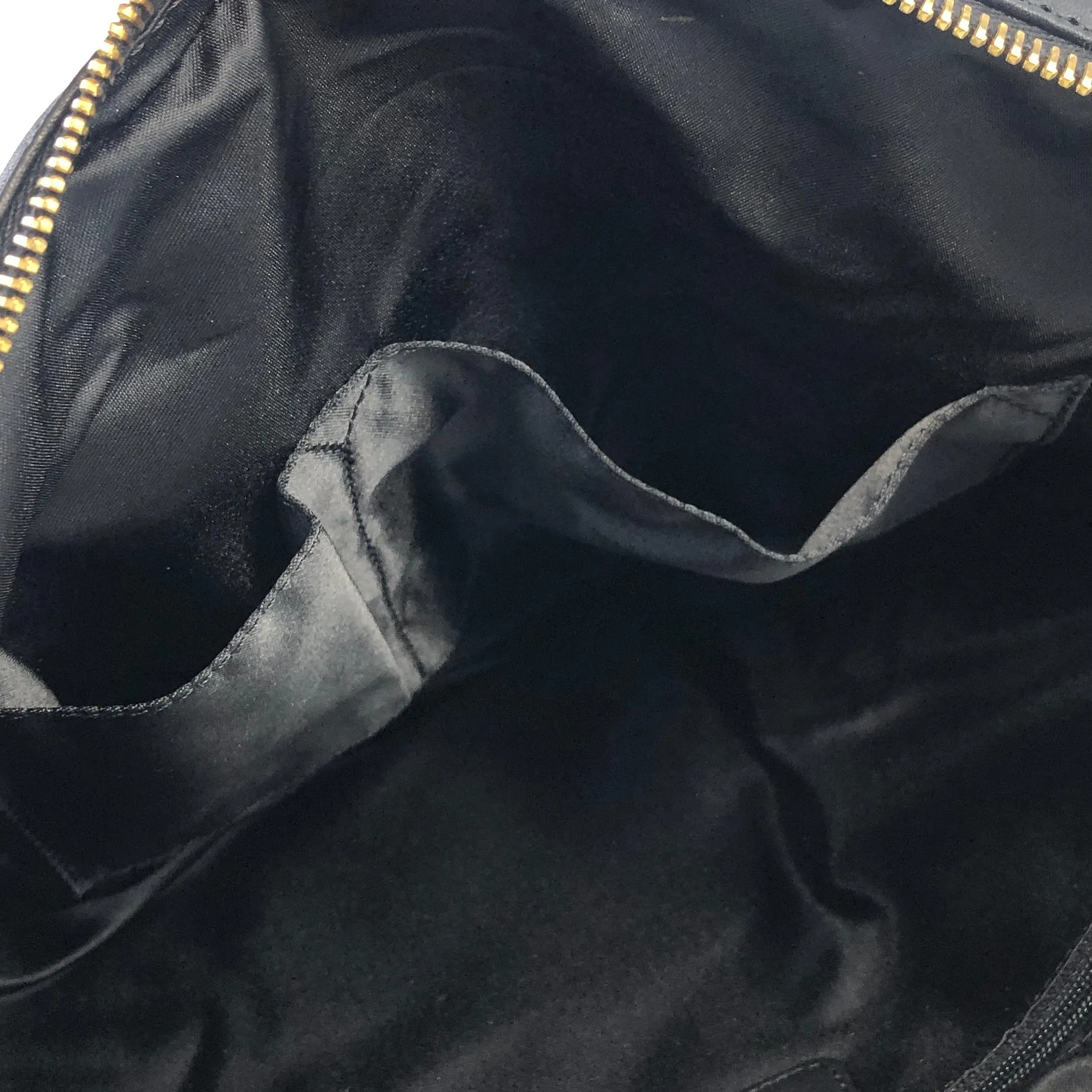 Christian Dior  Logo Charm Cut Out Leather Handbag Shoulder bag Black Vintage 54pzak
