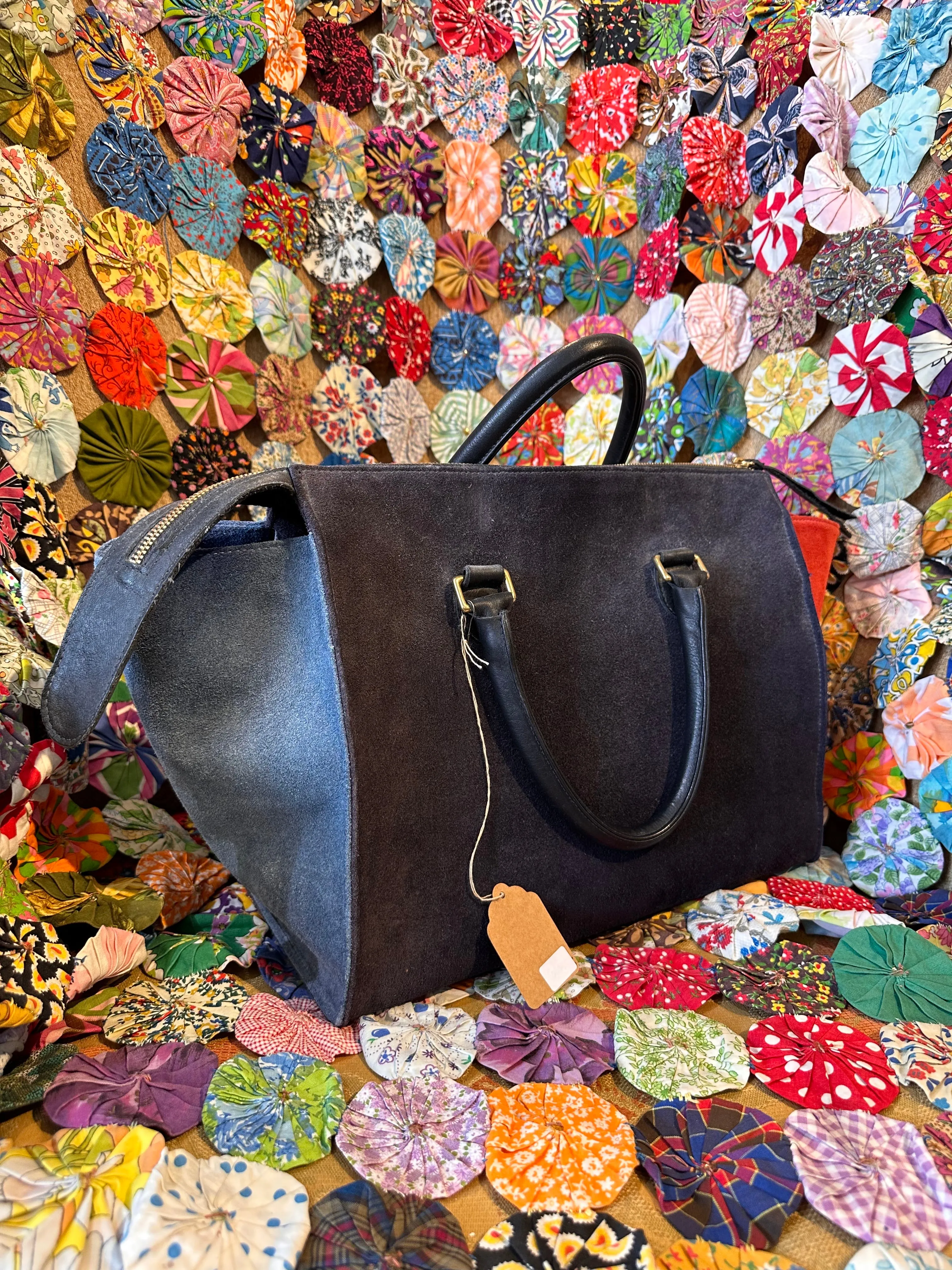 Clare V. Colorblock Suede Handbag