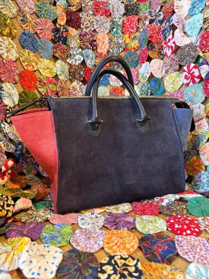 Clare V. Colorblock Suede Handbag