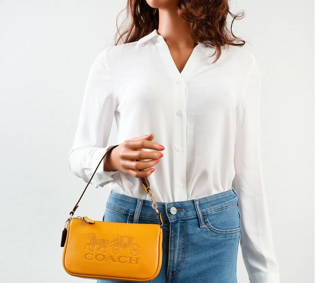 Coach Nolita 19 Horse & Carriage Bag Ochre Vintage Zip Handbag Purse Yellow NEW