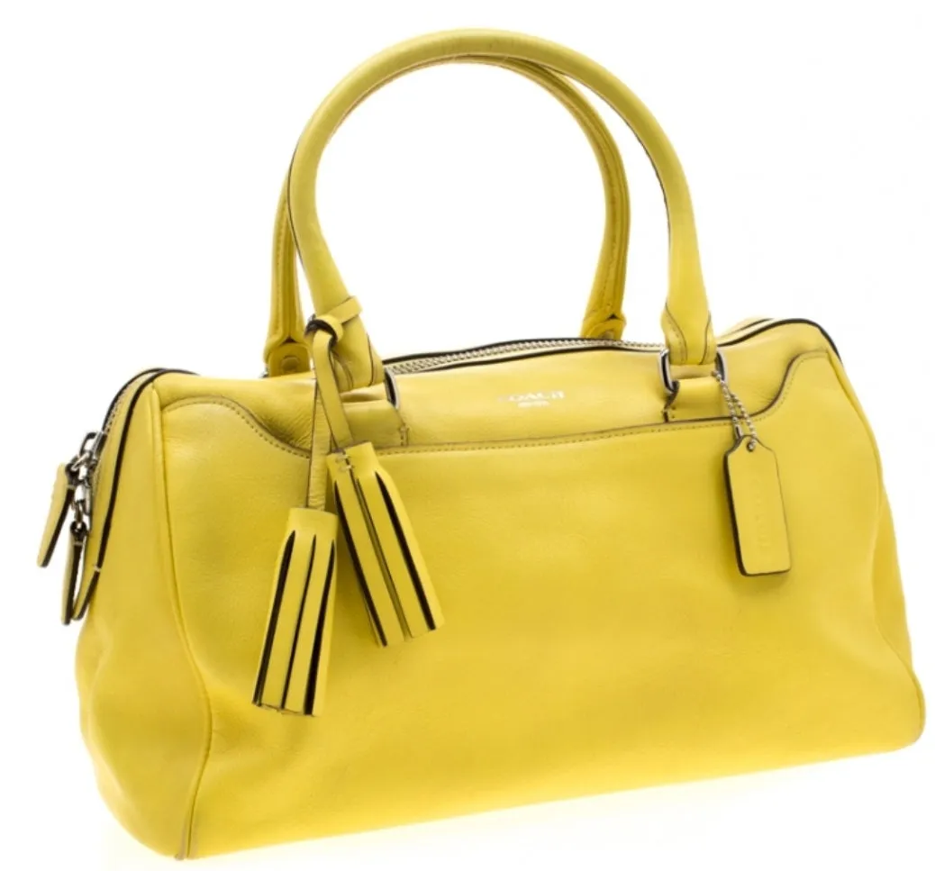 COACH Yellow Leather Legacy Haley Satchel # 23574