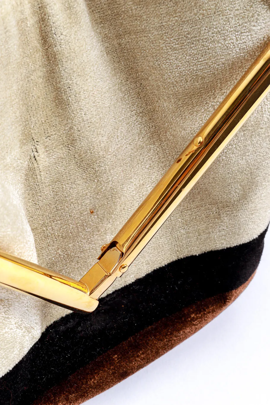 Color Block Velvet Frame Handbag