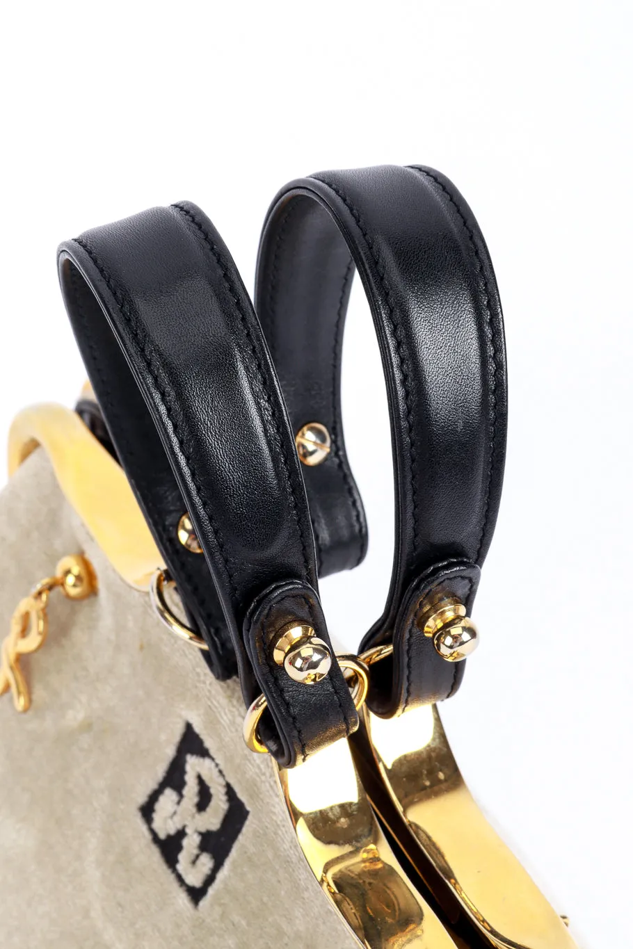 Color Block Velvet Frame Handbag