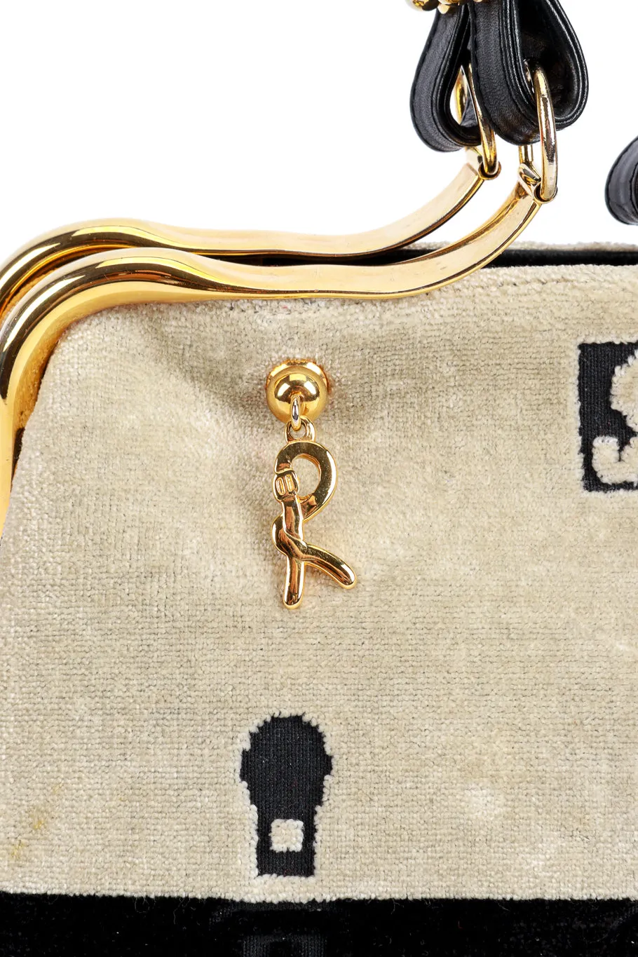 Color Block Velvet Frame Handbag