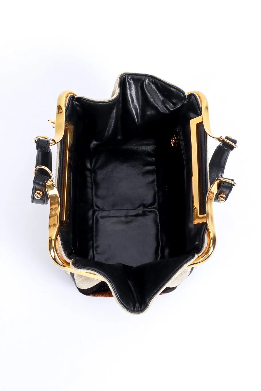 Color Block Velvet Frame Handbag