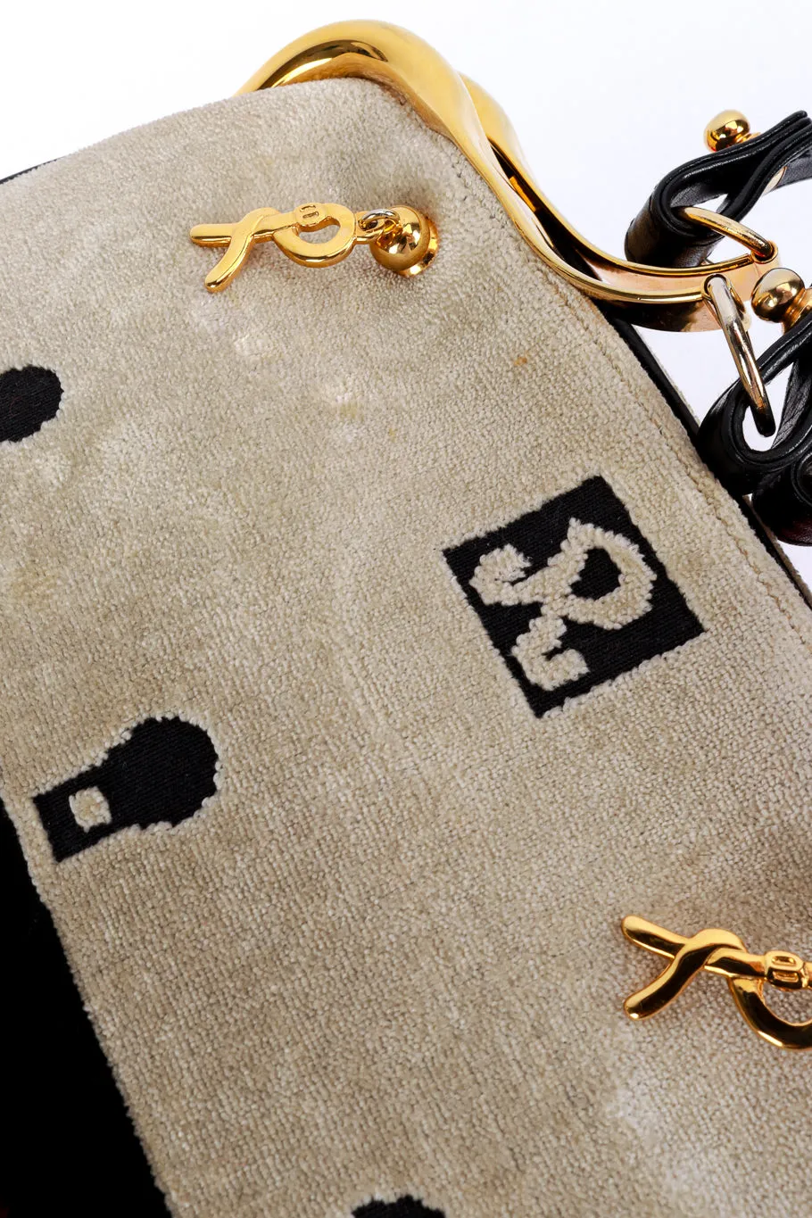 Color Block Velvet Frame Handbag