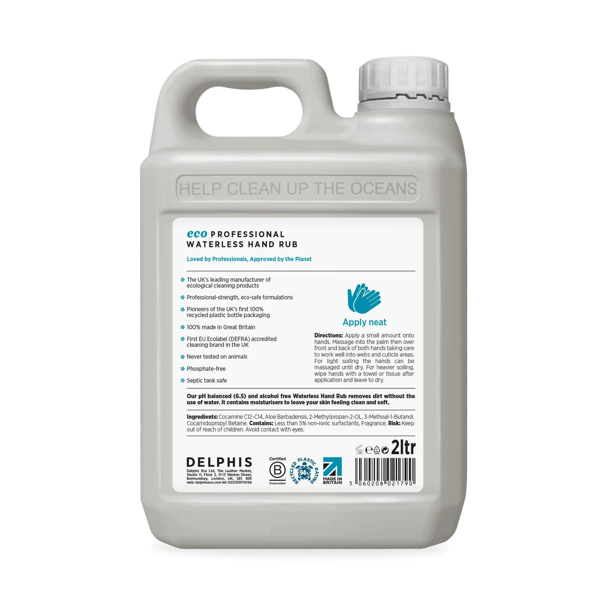Commercial Waterless Hand Rub 2L (RTU)