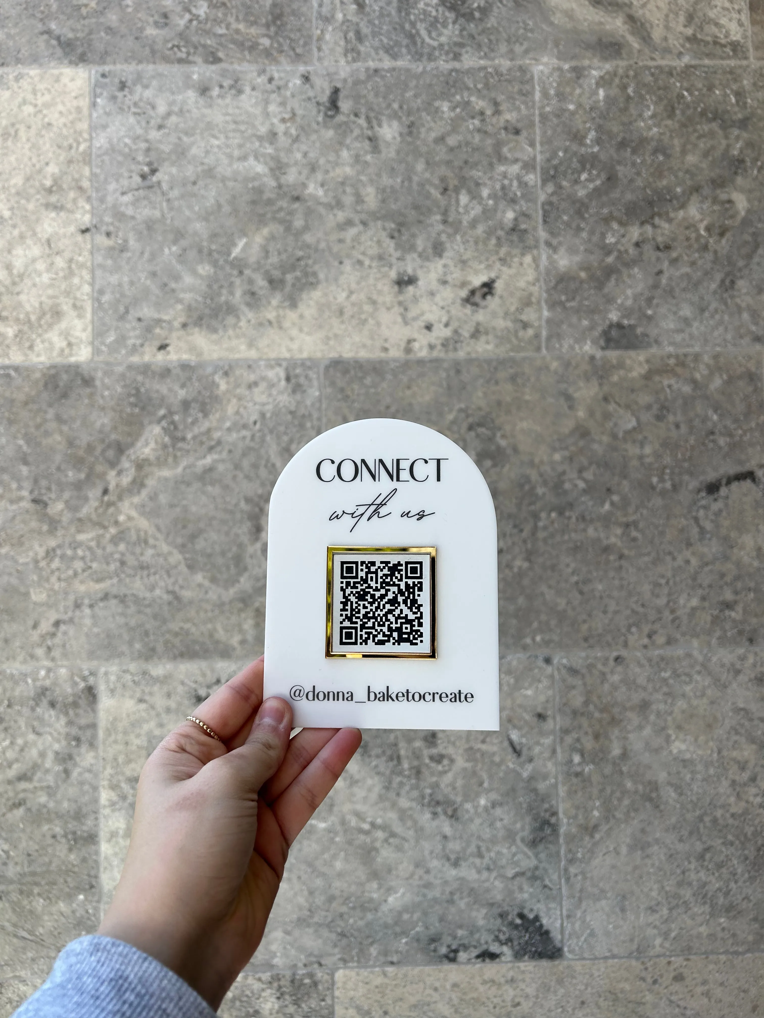 Connect with us - wall sign arch shape