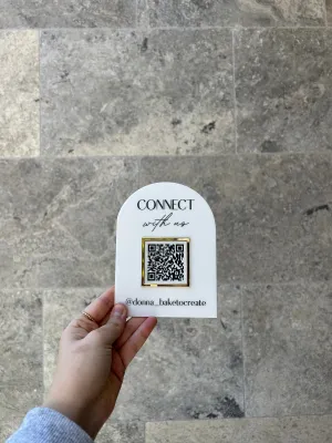 Connect with us - wall sign arch shape