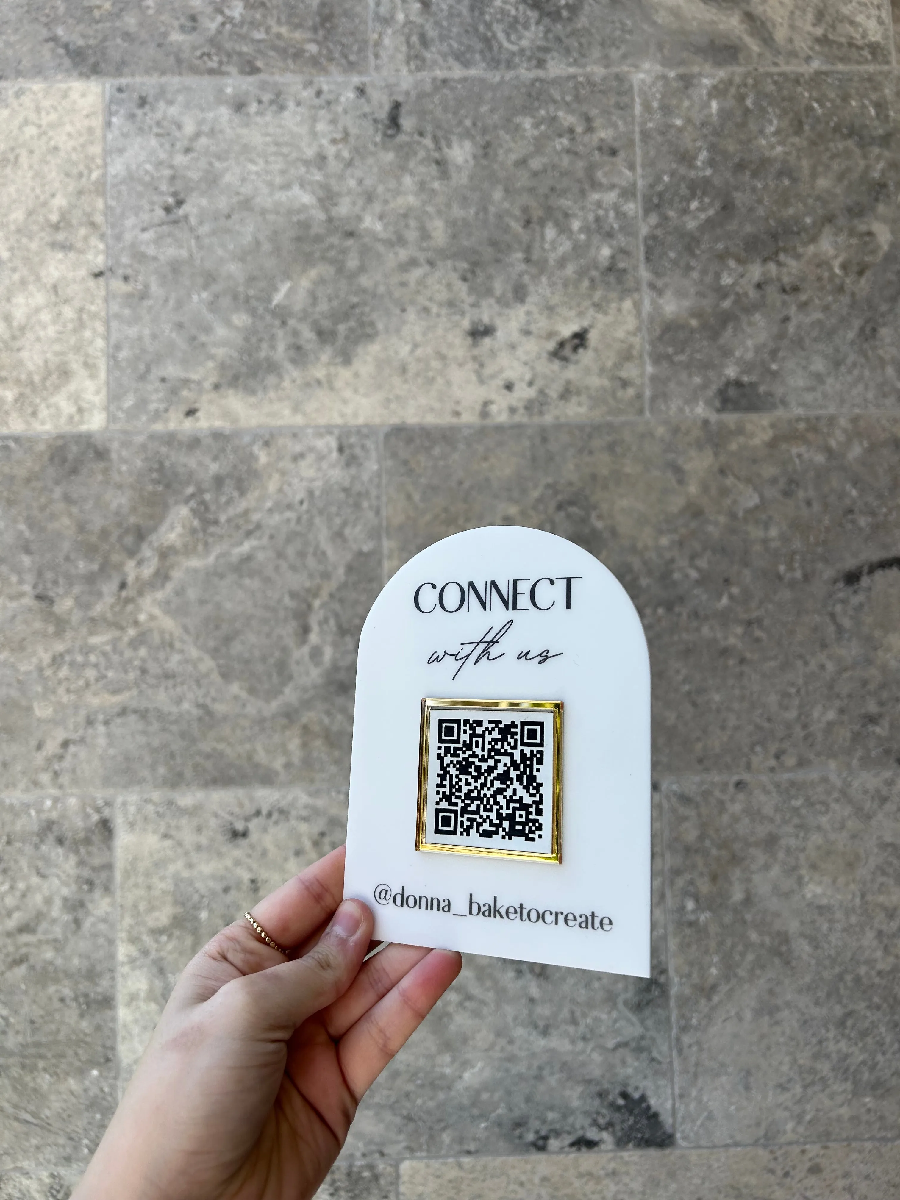 Connect with us - wall sign arch shape