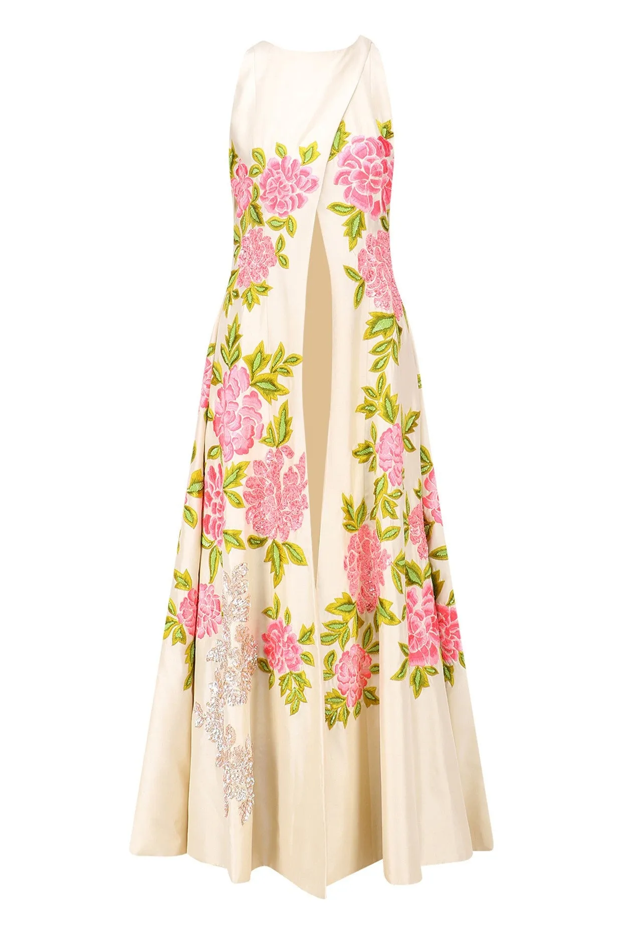 Cream Color Overlap Anarkali Kurta Set