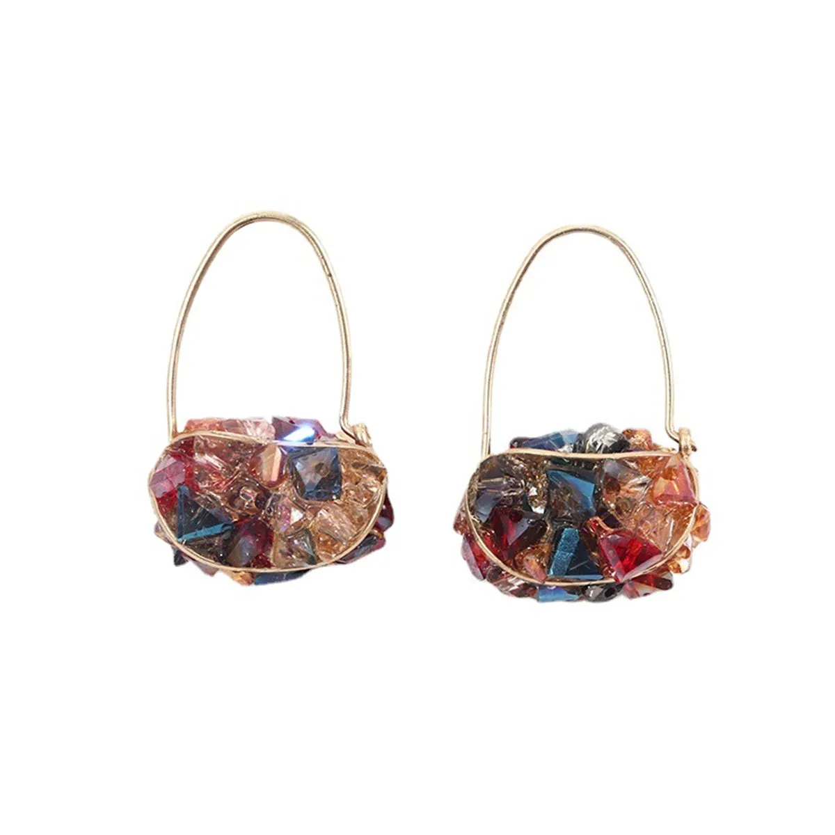 Crystal & 18K Gold-Plated Handbag Drop Earrings