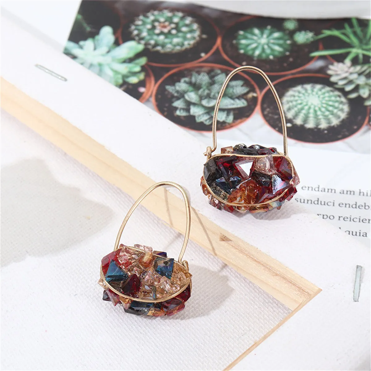 Crystal & 18K Gold-Plated Handbag Drop Earrings