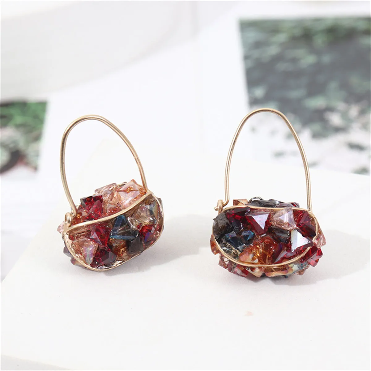 Crystal & 18K Gold-Plated Handbag Drop Earrings