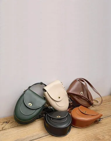 Cute Brown LEATHER Saddle Side Bag WOMEN SHOULDER BAG Crossbody Saddle Purse FOR WOMEN