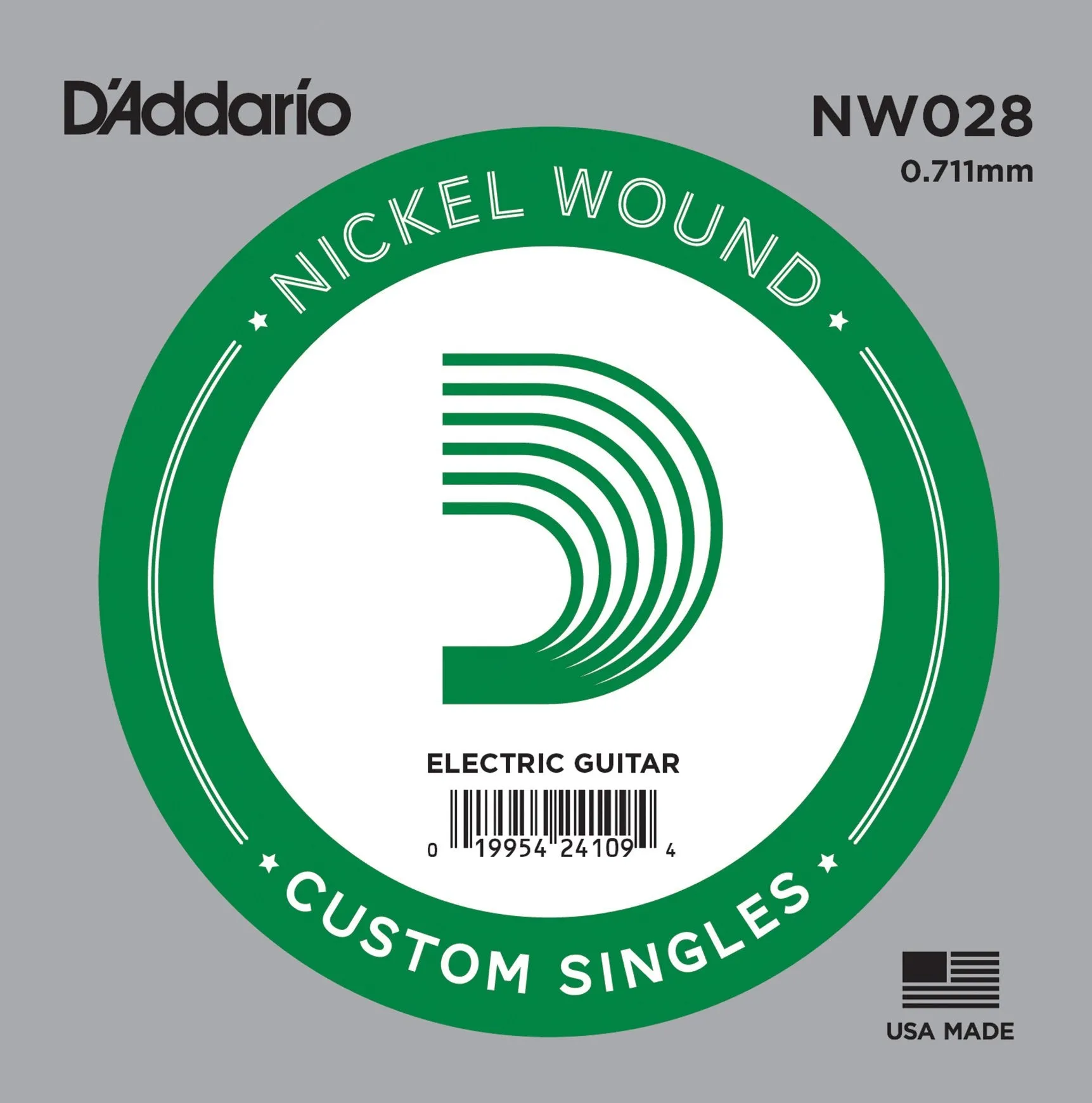 D`Addario NW028 Nickel Wound Electric Guitar Single String