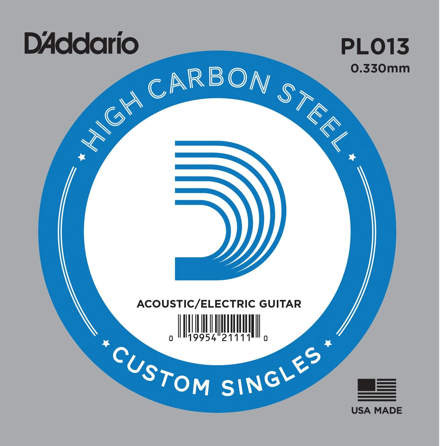 D`Addario PL013 Plain Steel Electric Guitar Single String