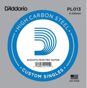 D`Addario PL013 Plain Steel Electric Guitar Single String