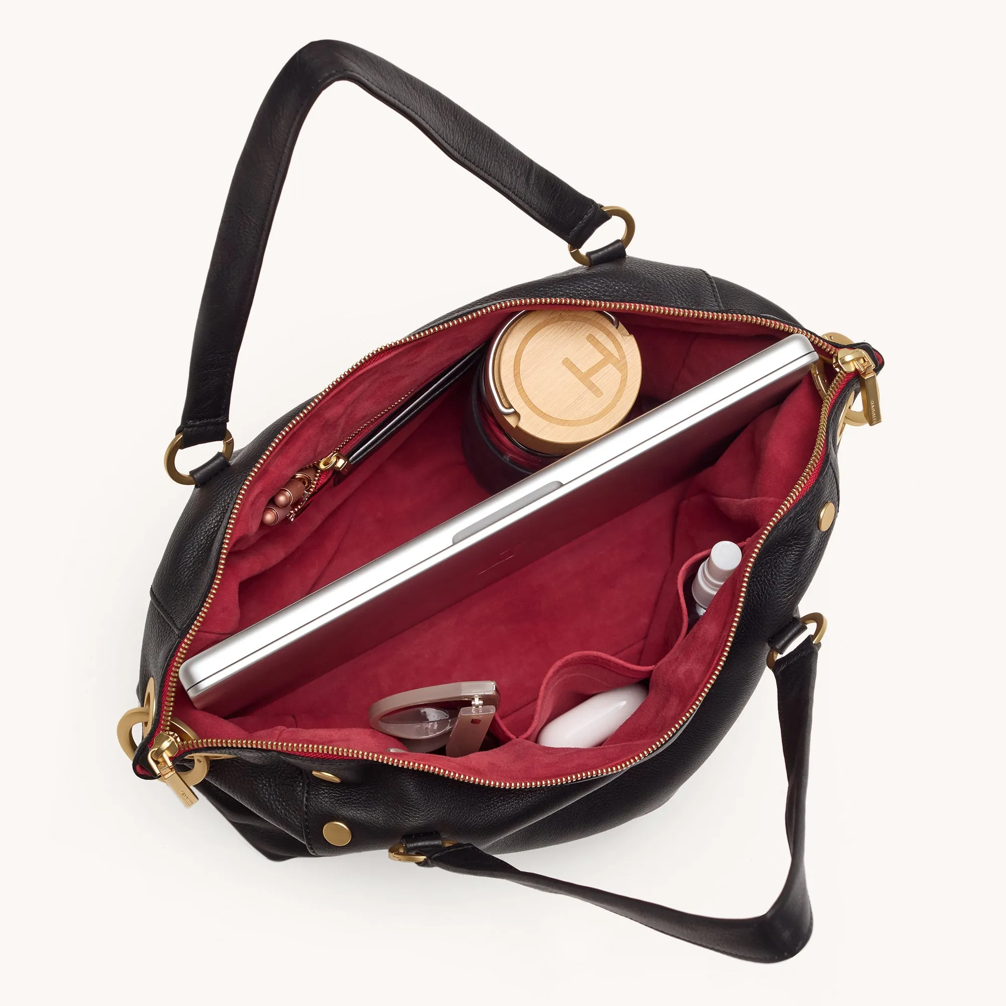Daniel | Black/Brushed Gold Red Zip | Lrg
