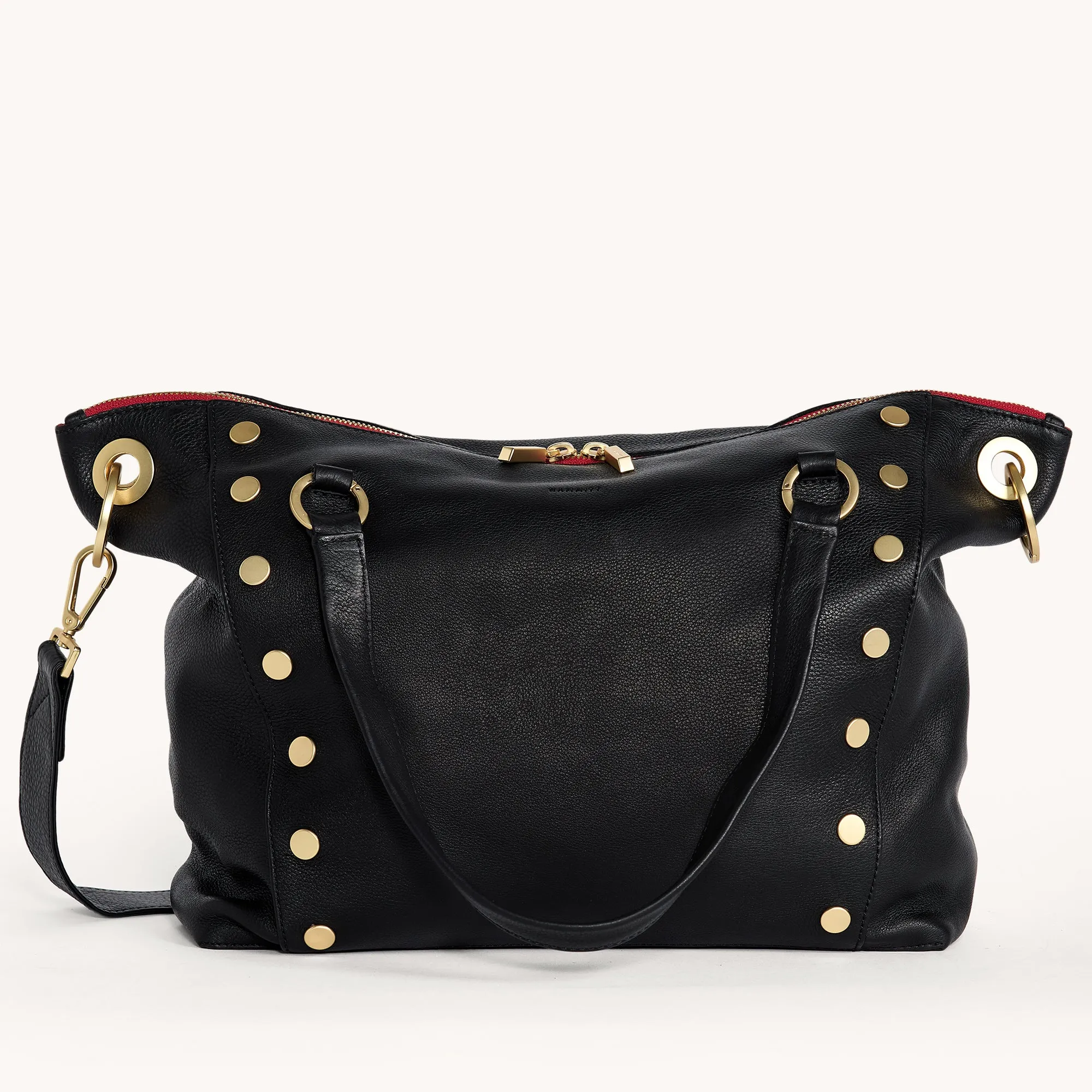 Daniel | Black/Brushed Gold Red Zip | Lrg