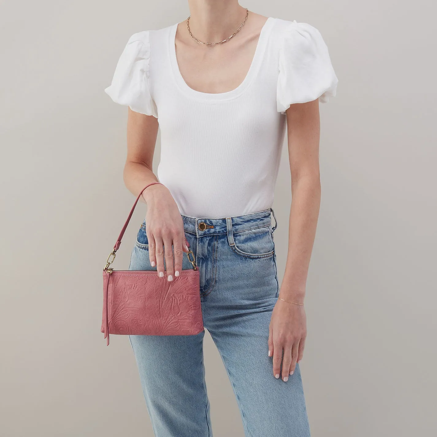 Darcy Crossbody In Tooled Embossed Leather - Mauve Tooled Emboss
