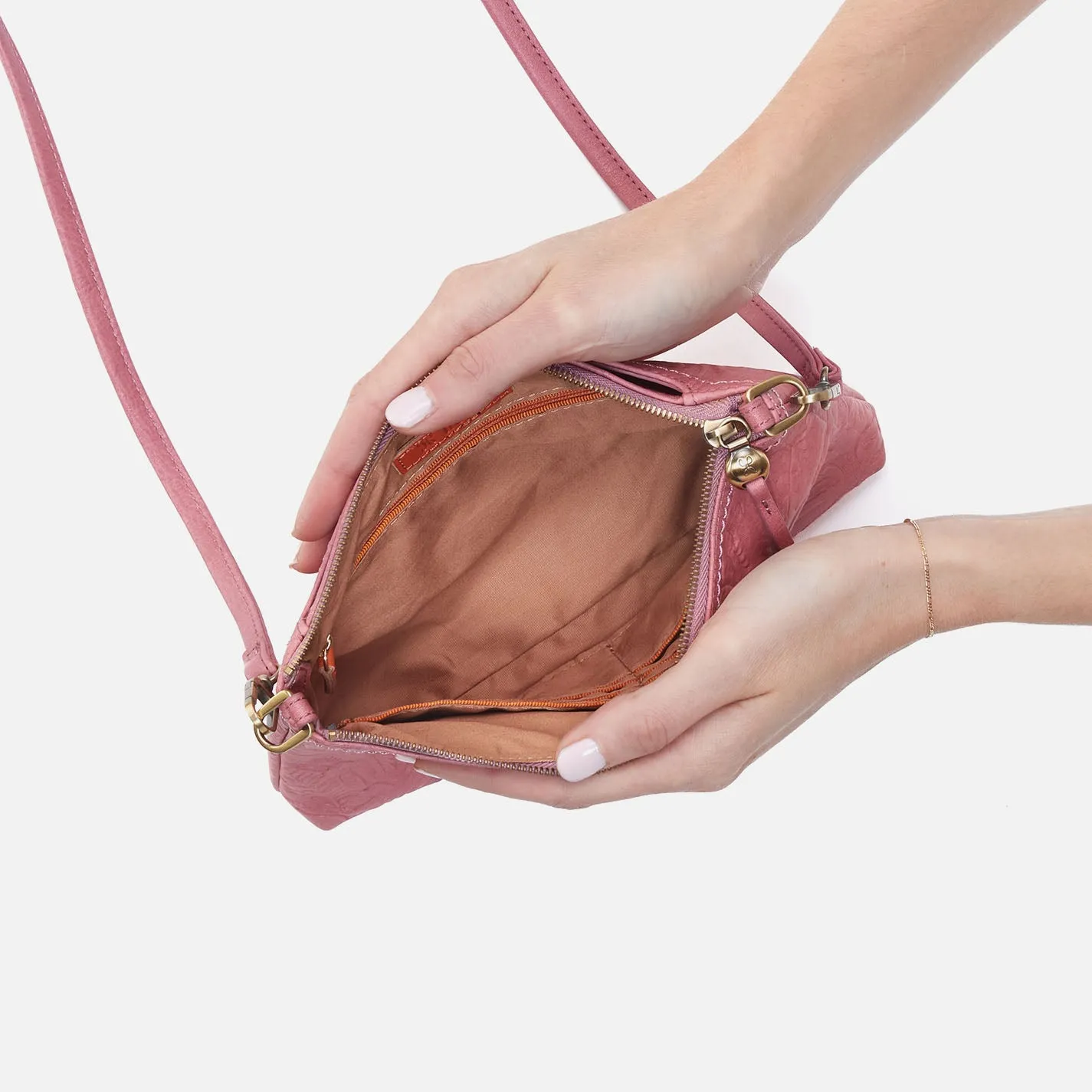 Darcy Crossbody In Tooled Embossed Leather - Mauve Tooled Emboss