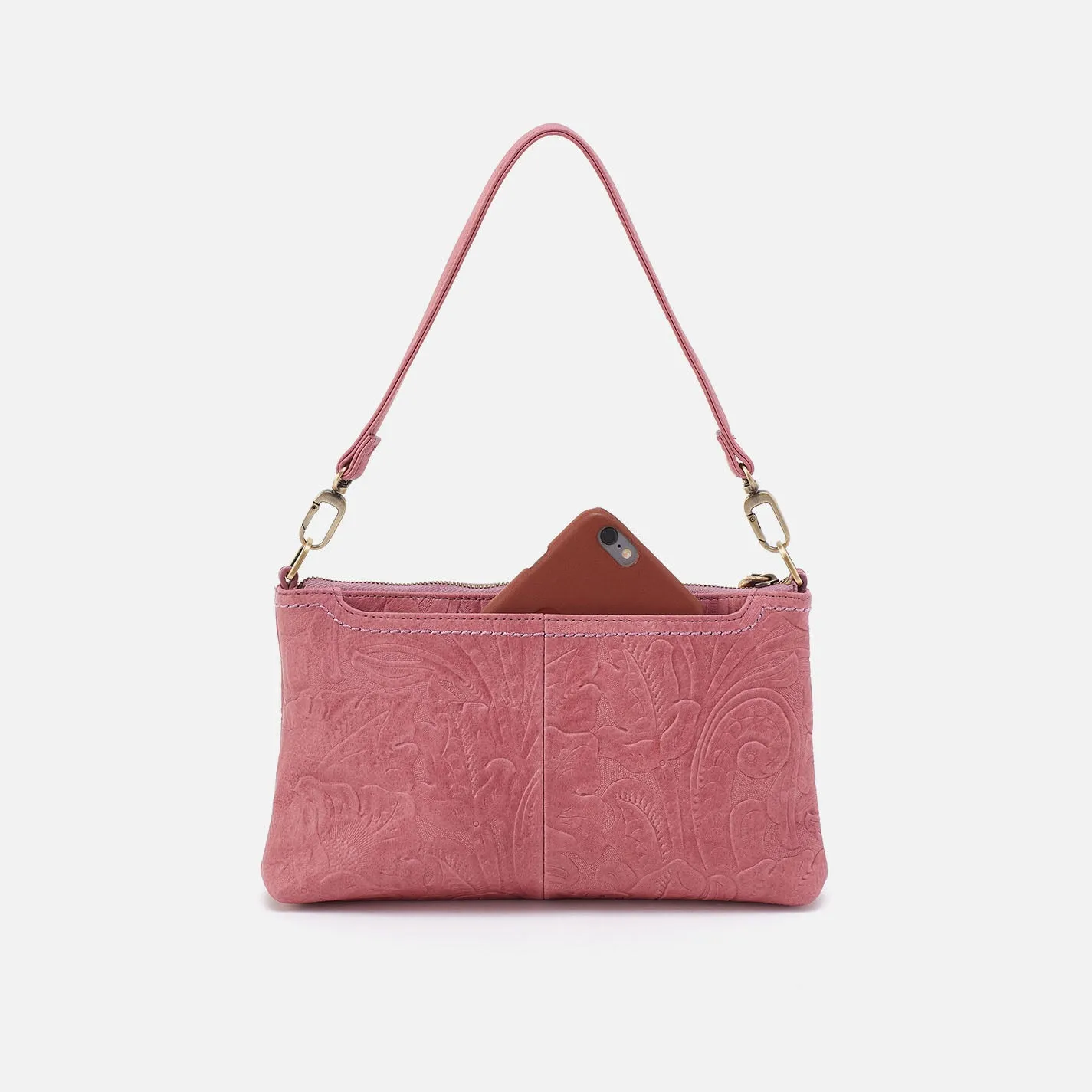 Darcy Crossbody In Tooled Embossed Leather - Mauve Tooled Emboss