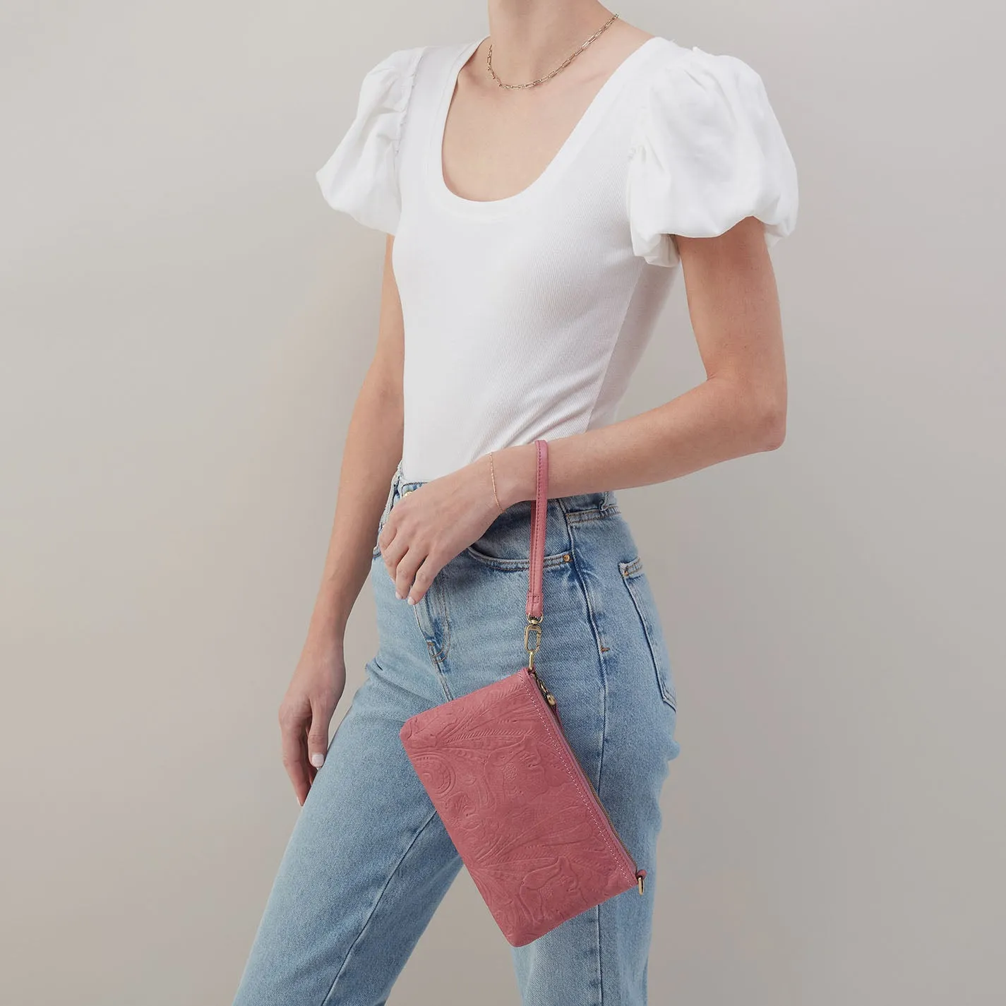 Darcy Crossbody In Tooled Embossed Leather - Mauve Tooled Emboss