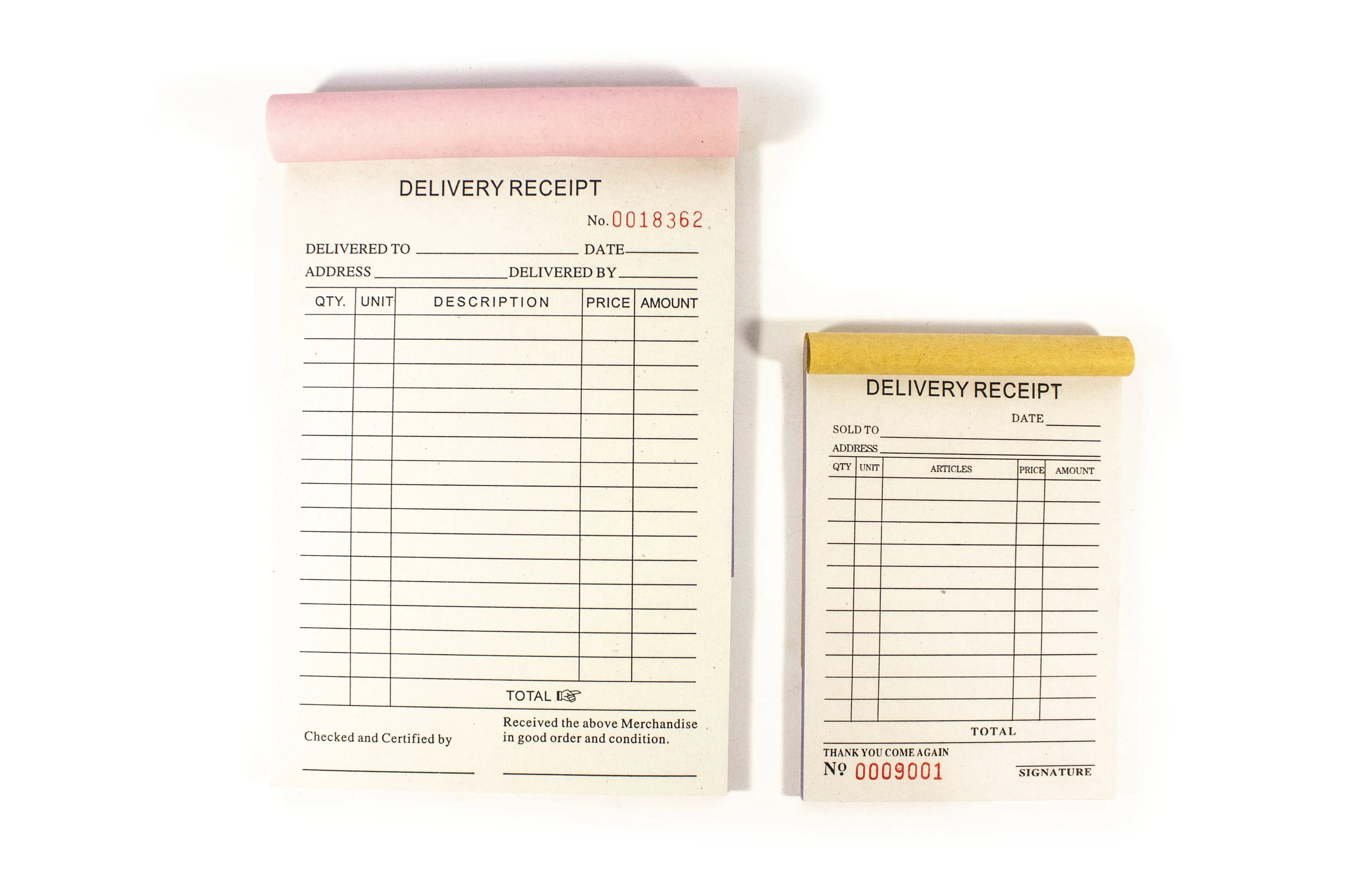 Delivery Receipt Carbonless | 50Pads 1/2