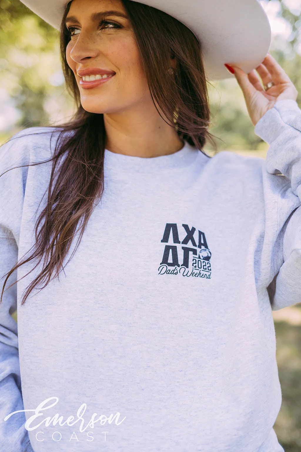 Delta Gamma Football Field Dad's Weekend Sweatshirt