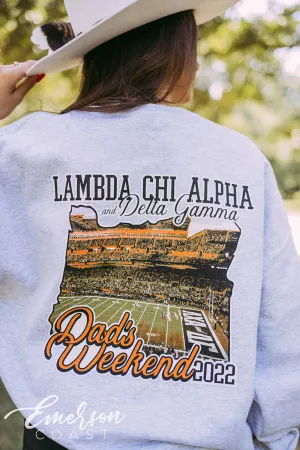 Delta Gamma Football Field Dad's Weekend Sweatshirt