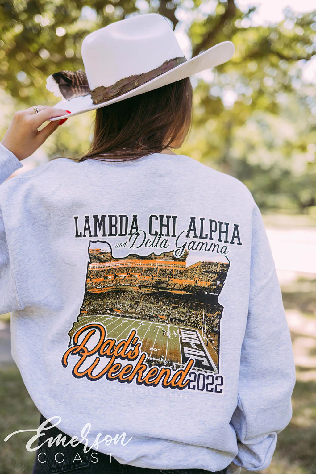 Delta Gamma Football Field Dad's Weekend Sweatshirt