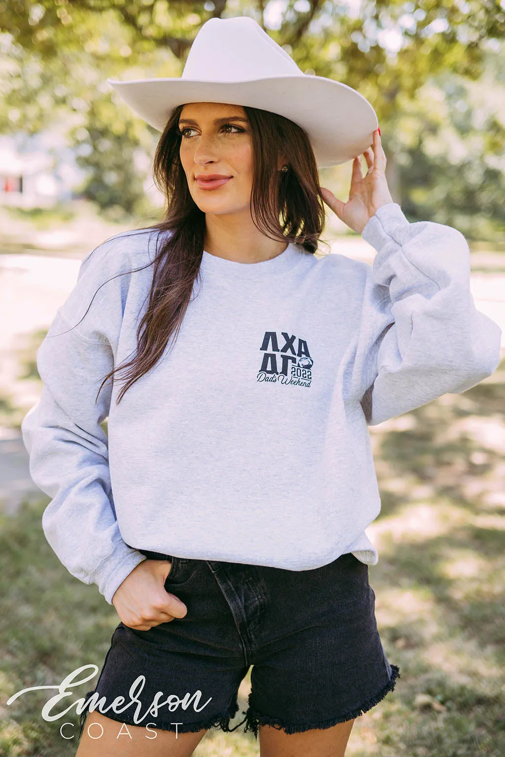 Delta Gamma Football Field Dad's Weekend Sweatshirt
