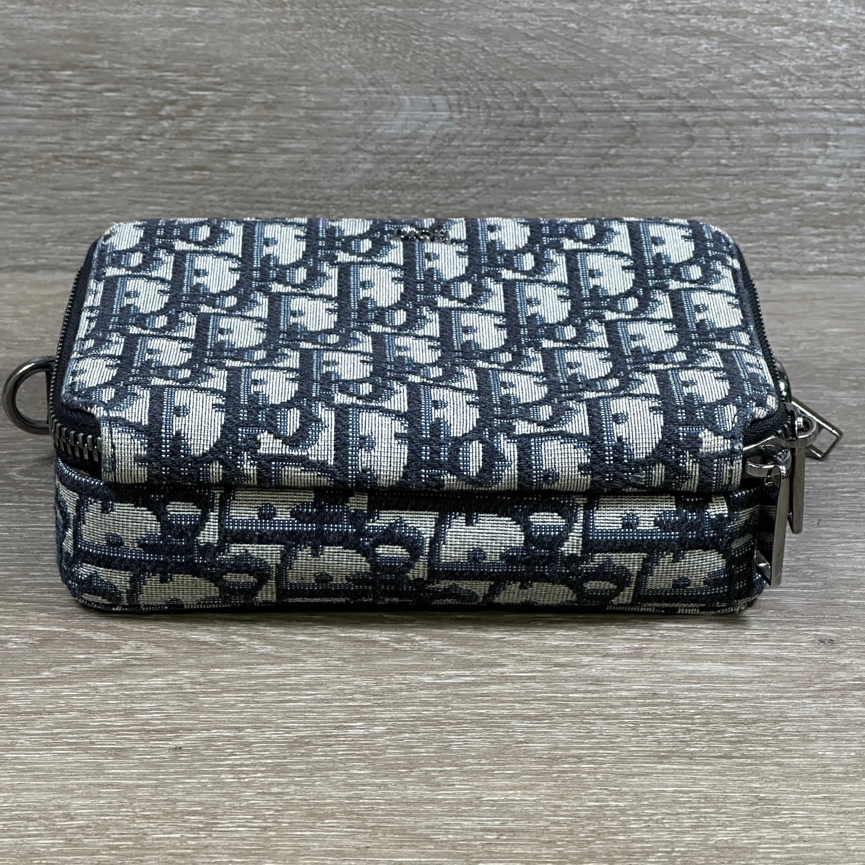 Dior Zipped Pouch with Strap - Beige and Black