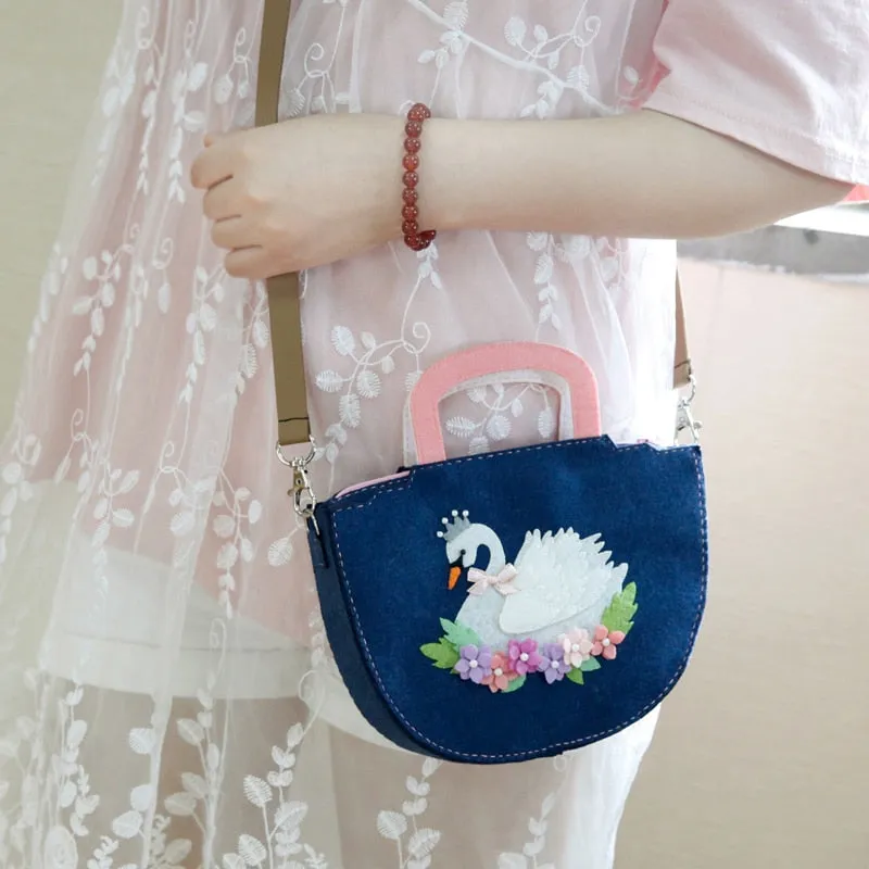 DIY Kit Felt Swan Series Bags - Shoulder Bag Handbag Car Ornaments