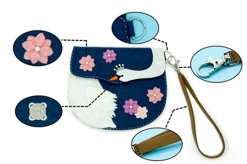 DIY Kit Felt Swan Series Bags - Shoulder Bag Handbag Car Ornaments
