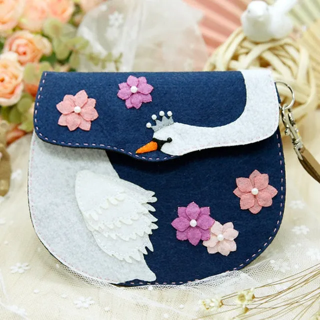 DIY Kit Felt Swan Series Bags - Shoulder Bag Handbag Car Ornaments