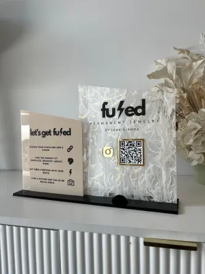 Double Angled - Logo, QR, Card Holder   Info