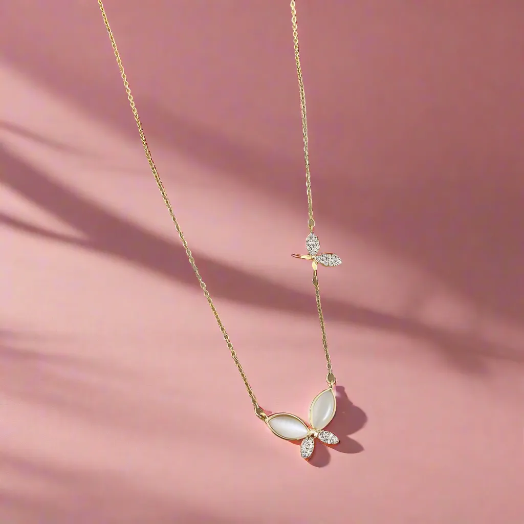 Double Opal Zircon Butterfly