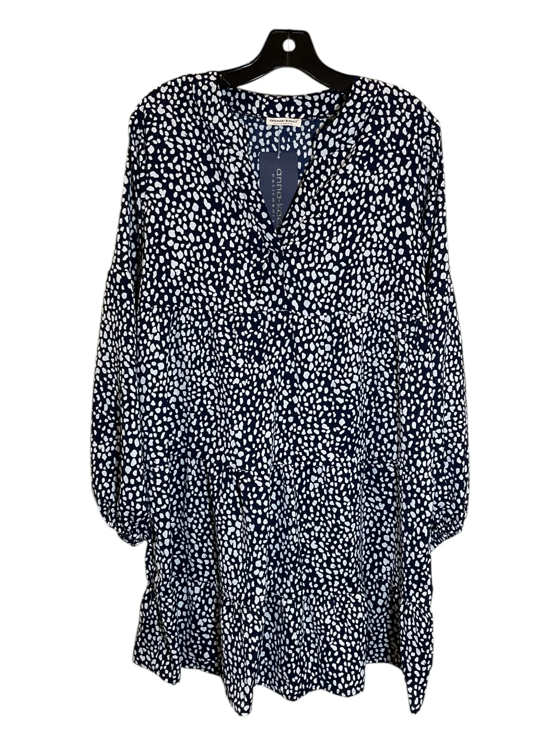 Dress Casual Short By Clothes Mentor In Blue & White, Size: L