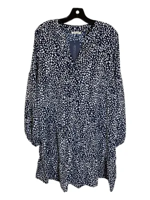 Dress Casual Short By Clothes Mentor In Blue & White, Size: L
