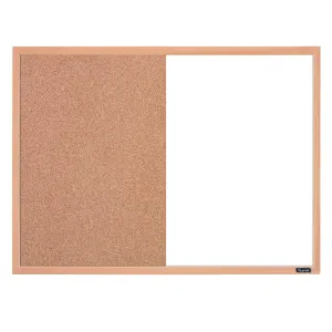 Dry-Erase and Natural Cork Combo Board 17 x23 Oak Frame Presentation Boards New